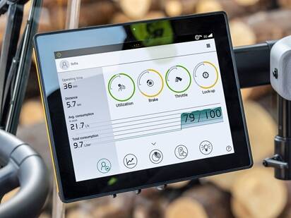 Volvo operator coaching - Dashboard screen